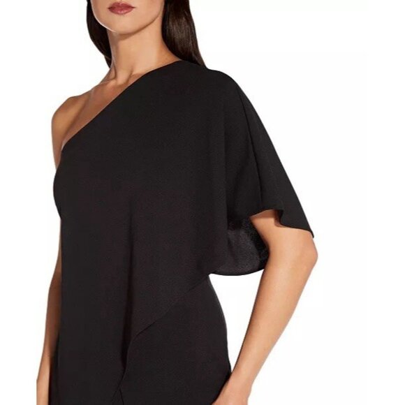 New Adrianna Papell Plus Size 20 Jumpsuit Black One Shoulder Wide Leg Cocktail - Picture 5 of 13